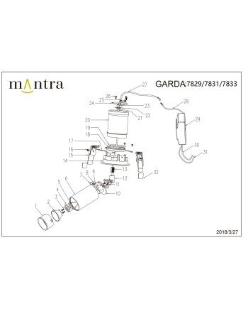 GARDA * EMPOTRABLE LED COB (Basculante) NEGRO 7W - 2700K